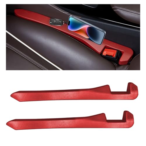 2 PCS Car Seat Gap Filler, PU Leather Car Seat Side Gap Filler to Fill The Gap Between Seat and Console, Universal Car Seat Gap Filler to Prevent Item from Falling for Most Vehicles (Red) - color: Red