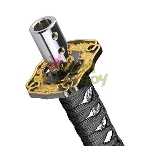 JDMBESTBOY Samurai Sword Black White Shift Knob Shifter Alloy Katana Adapter Universal 15cm - color: Black White, size: 15cm