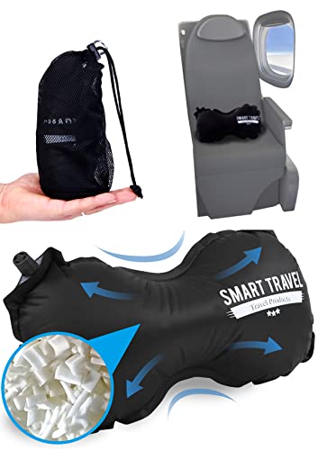 SmartTravel Travel Products Inflatable Travel Lumbar Pillow for Airplane Seat – Adjustable Lower Back Support Cushion for Long Flights
