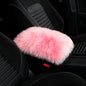 LLB Auto Center Console Cover Pad Universal Fit for SUV/Truck/Car, Genuine Sheepskin Wool Fur Car Armrest Seat Box Cover, Furry Fluffy Auto Armrest Cover Protector (Pink) - color: Pink