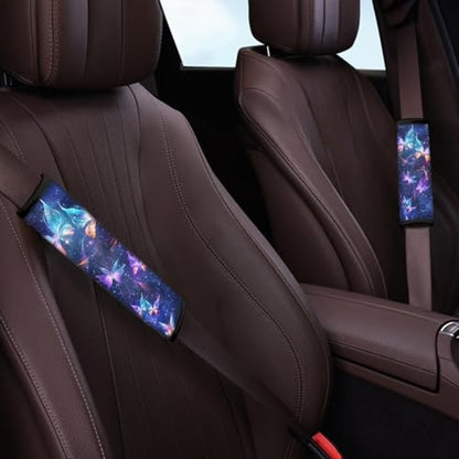 Dreaweet Galaxy Butterfly Seatbelt Covers for Women Soft Comfortable Car Seat Belt Cover Pad 2 Pcs Neoprene Seatbelt Cushion Universal Car Seat Shoulder Pads for Seat Belts - color: Galaxy Butterfly