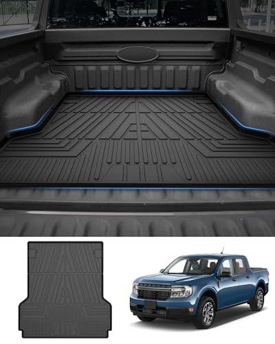 Powerty Truck Bed Mat for Ford Maverick (Gas & Hybrid XL/XLT/Lariat Models) 2022 2023 2024 2025 2026 Accessories All Weather Truck Bed Liner TPE Pickup Bed Mat Black - size: For｜Ford Maverick｜22-26｜Truck Bed Mat