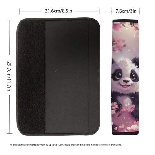 Dreaweet Seat Belt Cover Pad Cherry Blossoms Panda Car Accessories Seatbelt Covers for Women Girly 2 Pcs Seatbelt Cushion Soft Shoulder Strap Pad - color: Cherry Blossoms Panda
