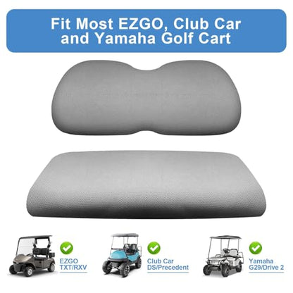 Universal Golf Cart Seat Covers Set for EZGO TXT/ RXV, Club Car DS/ Precedent, Yamaha G29/ Drive 2 Front Seats, Durable Breathable Bench Seat Covers Washable Polyester Mesh Cloth Without Logo, Gray - color: Gray