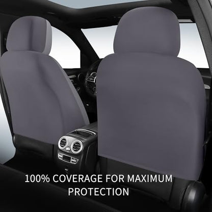 HChengkikz Car Seat Covers, Breathable and Waterproof Leather Seat Covers, Luxury PU Universal Fit Automotive Airbag Compatible for Most Cars Sedans SUV and Truck (2 Pieces, Front Seat, Grey) - color: N1 Gray, size: Front Seat