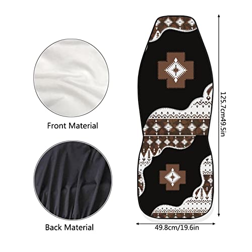 Dreaweet Boho Car Accessories Aztec Seat Covers for Cars SUV Trucks,Native American Indian Ethnic Tribal Geometric Pattern Car Seat Covers Front Seats Only,Brown Navajo Design - color: Brown Navajo Print