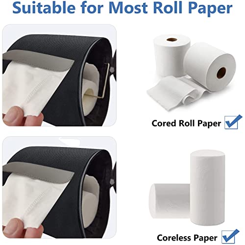 Hanging Toilet Paper Holder Waterproof Tissue Holder Cat Proof Roll Paper Case Cover Portable and Foldable Roll Storage Bag with Adjustable Strap for Wall Car Camping Tent Home Office Black - color: Black