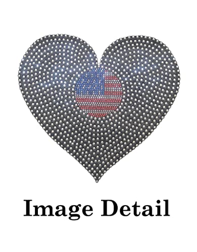 ALLBrand Universal Fit Front/Rear 4 Piece Full Set Crystal Bling Rhinestone Design Studded Carpet Car SUV Truck Floor Mats KAM-MAT-BLACK 0 - color: America Heart/Black
