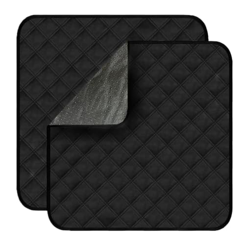 Waterproof Chair Pads for Incontinence 2Pcs Resuable Washable Seat Protector Pads for Incontinence for Senior Toddlers 22"X21" Black - color: Black