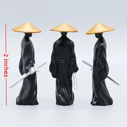 Car Dashboard Decorative Figurines, 3-Piece Martial Arts Swordsman Set, Desktop Computer Monitor Ornaments (3 Pcs Swordsman)