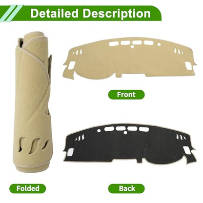 Dash Cover for Nissan Altima 2019-2025 No Hud Dashboard Cover Car Interior Anti-Slip/Anti Dust Polyester Beige 1 Pcs - color: Beige