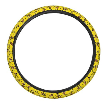 Rubber Ducky Cartoon Steering Wheel Cover for Women Men, Non-Slip Steering Wheel Protector Car Wheel Covers, Universal 15 Inch Fit for Auto, Suvs, Truck - color: Rubber Ducky Cartoon