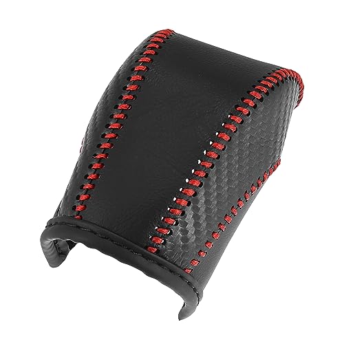 X AUTOHAUX Car Faux Leather Gear Shift Knob Cover for Volkswagen Jetta Tiguan 2011-2019 Passat Beetle 2012-2019 Atlas 2018-2019 CC 2013-2017 Red Line - color: Red