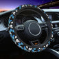 Blue Black Butterfly Steering Wheel Cover, Cute Butterflies Anti-Slip Breathable Car Accessories Interior Elastic Steering Wheel Cover for Men Women Fit Auto, SUV Vans Truck Universal 14.5-15 Inch