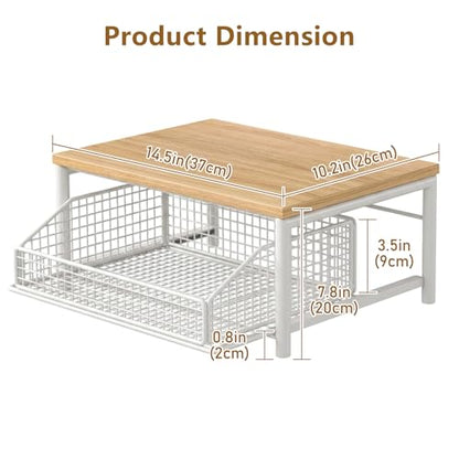 Funecy Coffee Pod Drawer,Coffee Machine Storage Rack,Home Kitchen Counter Coffee Bar Organizer,Storage Basket Drawer (White) - color: White