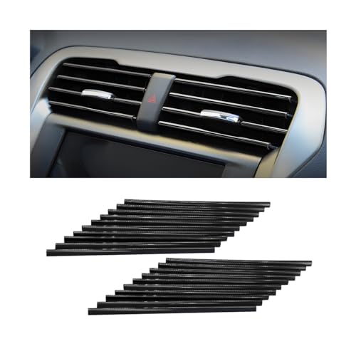 Car Air Conditioner Decoration Strip, 20PCS Flexible Bendable Air Vent Outlet Trim, Automotive Interior Moulding Decorative Accessories, Compatible with Most Vehicle (Black) - color: Black