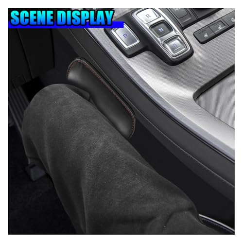 2PCS Car Door Armrest Pads, Soft Leather Memory Foam Car Knee Cushion Pad for Elbow Leg Support, Comfort Automotive Center Console Arm Rest Pillow Knee Pads Universal for Most Cars (Black)
