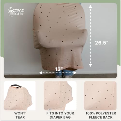Parker Baby 4 in 1 Car Seat Cover for Girls and Boys - Stretchy Carseat Canopy, Nursing Cover, Grocery Cart Cover, High Chair Cover - "Bliss" - color: Bliss