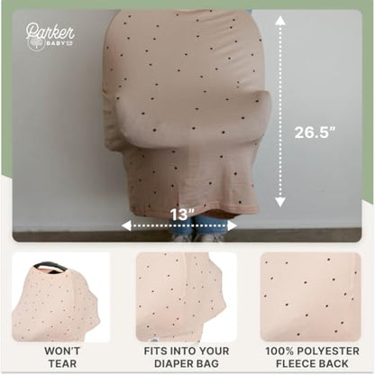 Parker Baby 4 in 1 Car Seat Cover for Girls and Boys - Stretchy Carseat Canopy, Nursing Cover, Grocery Cart Cover, High Chair Cover - "Bliss" - color: Bliss