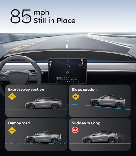 Wigoo 2026 Tesla New Model 3 Accessories Dashboard Cover [Anti-Glare and Sun Protection] Suede Dash Mat for New Model 3(2024-2026), Model 3 Highland Accessories (Black)
