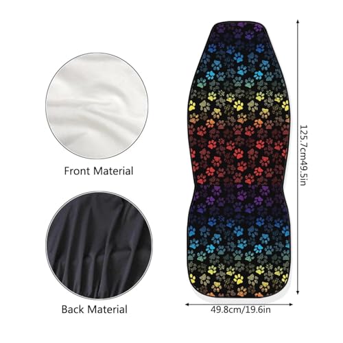 Dreaweet Rainbow Dog Paw Car Seat Covers for Women Universal Car Seat Cover Set of 2 Car Seat Protector Soft Elastic Front Seat Covers for Cars SUV Trucks Van - color: Rainbow Dog Paw