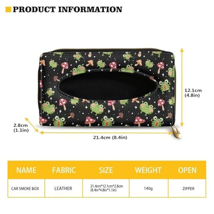 Frog Mushroom Leather Tissue Holder Car Mask Holder PU Leather Car Standard Tissue Holder Durable Visor Tissue Holder Car Visor Accessories Universal Fit Most Cars - color: Frog Mushroom