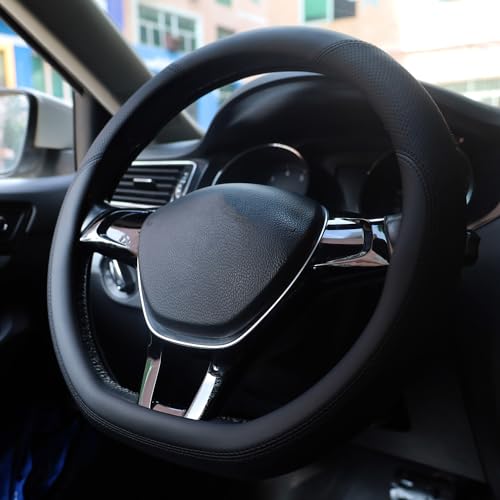 D-Shaped Steering Wheel Cover for Nissan Rogue Altima Sentra Maxima Pathfinder Kicks Versa SR SV Sport Flat Bottom Car Steering Wheel Accessories, 2026 Black 14 1/2"-15"
