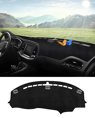 Autorder Dashboard Cover Mat for 2015-2024 Dodge Challenger Accessories Dash Cover Flannel Dash Mat Sunshade Glare UV Rays Protector - size: 2015-2024 Dodge Challenger