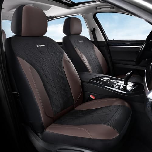 Coverado Automotive Car Seat Cover for 2 Seats,Front Seat Covers, Seat Covers 2-Pack, Driver Car Seat Protectors Universal Fit for Most Vehicles, SUV, Truck, Sedan - color: A-Coffee&Black, size: FrontPair