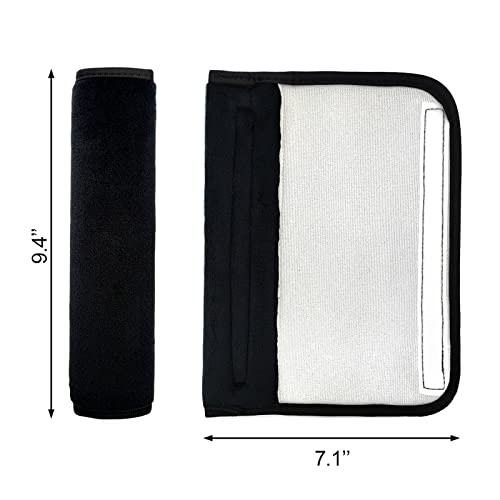 Medsuo 2 Pack Universal Soft and Comfortable Car Seat Belt Pads Harness Pads Pram Strap Covers Backpack Shoulder Pad Automotive Seat Belt Cushion Pad Cover for Kids and Adults - Black