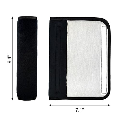 Medsuo 2 Pack Universal Soft and Comfortable Car Seat Belt Pads Harness Pads Pram Strap Covers Backpack Shoulder Pad Automotive Seat Belt Cushion Pad Cover for Kids and Adults - Black