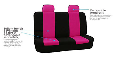 FH Group Car Seat Cover Rear Seat Cover for Back Seat Cloth - Universal Fit for Cars with Solid Bench, Pink Car Seat Protector for Dogs and Kids, Car Interior Accessories for SUV, Sedan and Van