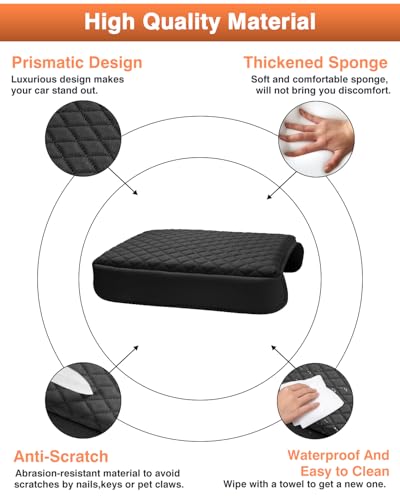 Shademax Center Console Cover for Honda Pilot 2023-2026, 2024 2025 2026 Ridgeline/Passport Accessories Armrest Cover Cushion Pad Car Arm Rest Console Box Lid Cover Protector PU Leather Black - size: Size for Honda Pilot 2023-2026