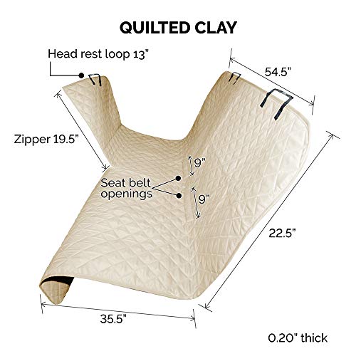Furhaven Universal Water-Resistant Quilted Hammock-Style Backseat or Cargo Area Protector - Clay, One Size