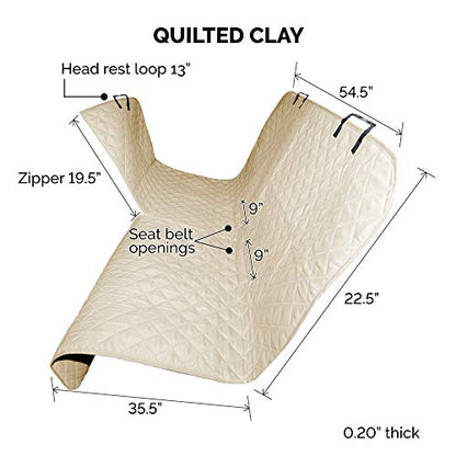 Furhaven Universal Water-Resistant Quilted Hammock-Style Backseat or Cargo Area Protector - Clay, One Size