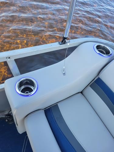 Young Marine Stainless Steel Cup Holder with Light and Drain for Boat, RV, Camper (Stainless Steel) - style: Stainless Steel with Light 2 PCS