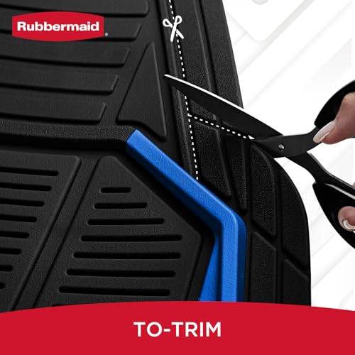 Rubbermaid Car Mat Full Set All-Weather Heavy-Duty 4 Pieces– Trim-to-Fit Universal Car Mats Full Set – Waterproof Rubber Floor Liners for Most Trucks, SUVs, Vans, and Sedans-Blue - color: Blue