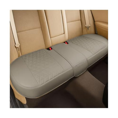 Leather Car Seat Cover, Vehicle Rear Bottom Seat Protector Pad, Full Surrounded Waterproof Auto Seat Protective Cushion with Storage Pocket, Universal Fit（Gray） - color: Gray