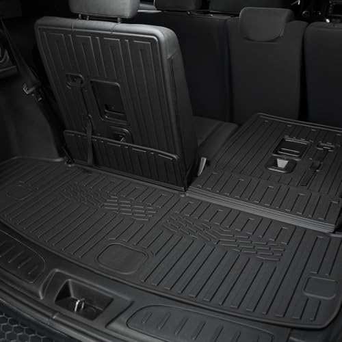 Cargo Mat for 2016-2025 Dodge Durango 6/7 Passenger Accessories, Full Coverage All Weather TPE Protector Cargo Mat with Backrest Mat Trunk Mat Cargo Liner for 2025 Durango RT Accessories