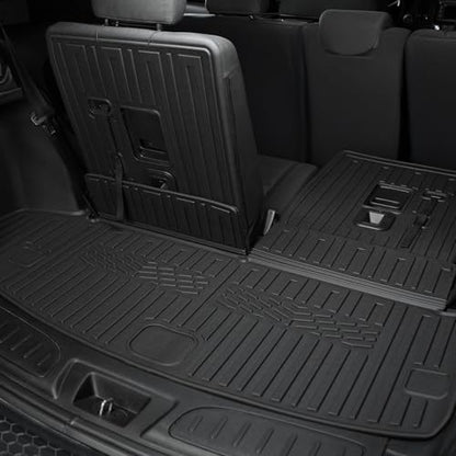 Cargo Mat for 2016-2025 Dodge Durango 6/7 Passenger Accessories, Full Coverage All Weather TPE Protector Cargo Mat with Backrest Mat Trunk Mat Cargo Liner for 2025 Durango RT Accessories