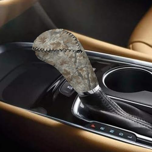 AFPANQZ Car Automatic Hand Brake Cover Non-Slip Soft + Branch Print Vehicles Shift Knob Protection Cover Auto Gear Shifts Knob Cover with Handbrake Cover Set - color: Branch Print