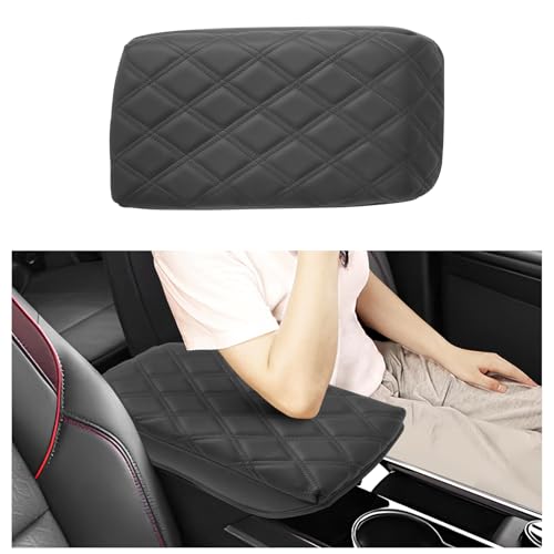 SXCY for 2025 2026 Chevy Equinox Accessories 2025 2026 Equinox Armrest Cover Center Console Cover 2026 Equinox Console Cover 2025 2026 Equinox Middle Console Cover (Adding Pad 2-Line Rhombus Style) - color: 2025 2026 Equinox Armrest Pad
