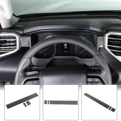Carbon Fiber Center Control Panel Dashboard Strips Trim Sticker Fit Toyot@a Tundra/Sequoia 2022-2024 Center Console Molding Panel Cover Dashboard Central Control Strip Interior Decorative Accessories - size: Center Control Panel Dashboard Strips Trim