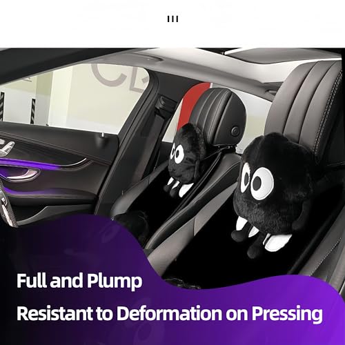 Car Headrest Pillow 2PCS Cute Big-Eyed Sprite Car Headrest Pillows Travel Neck Pillow Comfortable Neck Support - Plush Comfort Neck Cushions for Cars, Home & Office