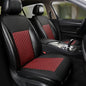 Black Panther 1 Pair Car Seat Covers, PU Front Car Seat Protectors, Non-Wrapped Bottom with Partial Backrest Coverage (Middle Part Only) (Black+Burgundy) - color: Honeycomb Pattern - Black+Burgundy