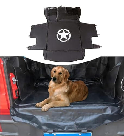 Dog Cargo Liner for Jeep, Pet Cargo Trunk Liner Mat Cover for 2007-2025 2026 Jeep Wrangler Accessories JK JL Unlimited 4 Door, Waterproof Oxford, Star
