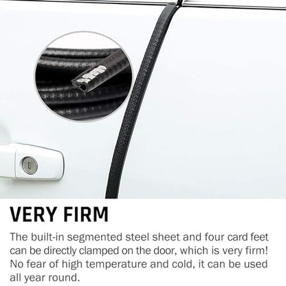 Universal Car Door Guards 66Ft(20M), Rubber U Shape Edge Trim Protection Strip, Black No-Glue Design Fits Most Vehicles - size: 66FT
