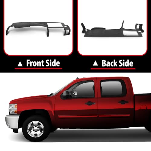 ANDPLAY Dash Cover Dashboard Compatible with Chevy Silverado GMC Sierra 2007-2013,Fit Dual Glovebox Style Dashes Only Black - size: 2007-2013 | Fit Chevy/GMC