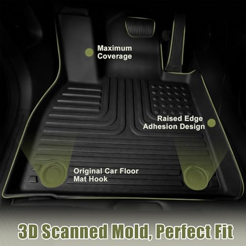 Priprilod Trunk Cargo Liner Fit for Honda Pilot 2016-2022 All Weather Protector TPE Backrest Mats Custom Fit Car Mats Non-Slip