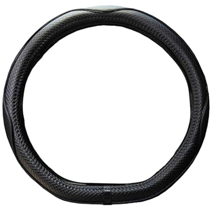 Mayco Bell Flat Bottom Size Steering Wheel Cover Anti-Slip,Safety,Soft,Breathable,Durable,Full Surround,Comfortable Grip Microfiber Leather (D-Shape,Black) - color: Black, size: D Shape